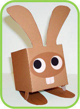 lapin cube square rabbit papercraft