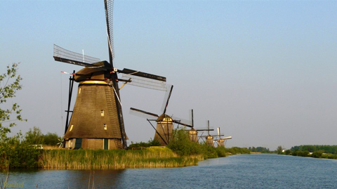 Les moulins de Kinderdijk, en Hollande