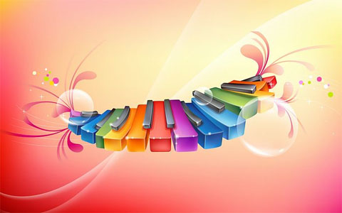 clavier piano multicolore