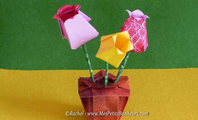 bouquet de tulipes en origami