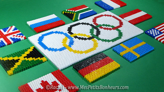 perles hama drapeaux pays jeux olympiques