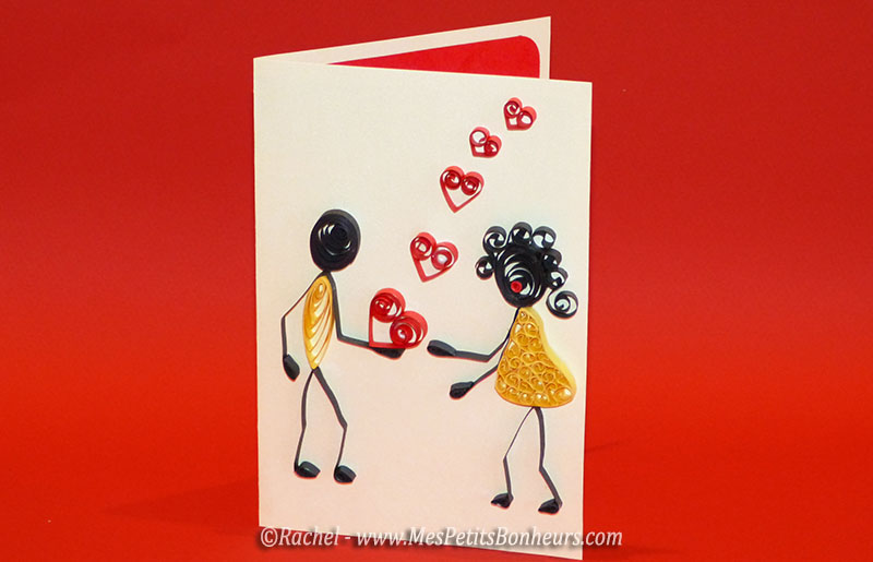 carte amour saint valentin quilling