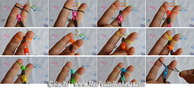 bracelet en elastique avec les doigts