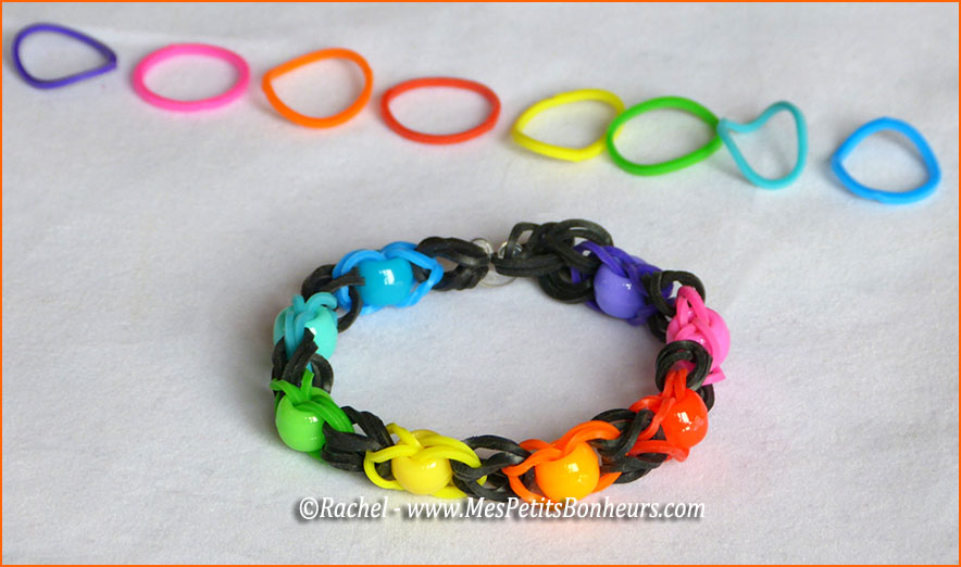 bracelet rainbow loom avec perles sans appareil