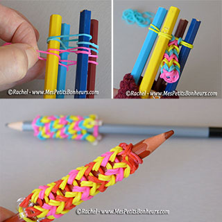 grip crayon avec tricotin a elastiques