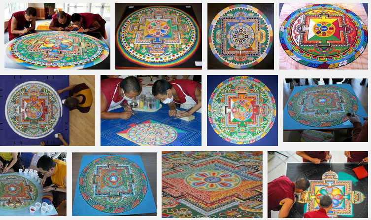 sand mandalas art tibet moines bouddhistes