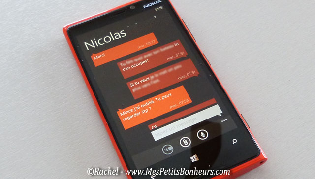 Conversation SMS sur nokia Lumia
