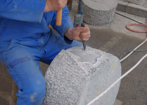 taille tambour de granit