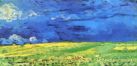 Champ de blé sous un ciel d\'orage - Van Gogh - 1890