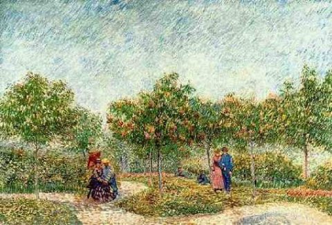 Couples dans le verger d\'Argenson à Asnières - Van Gogh - 1887