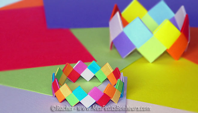 bracelets origami papier emboité