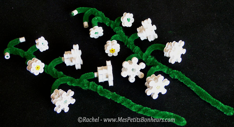 bricolage muguet fleurs 3d perles hama a repasser