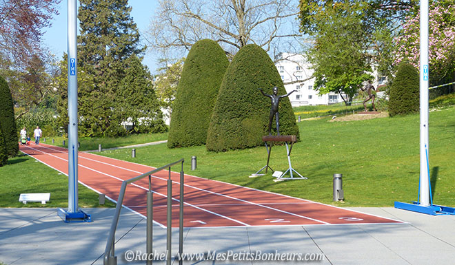 piste 100 mètres jardin musée olympique Lausanne