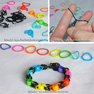 bracelets élastiques avec les doigts avec perles