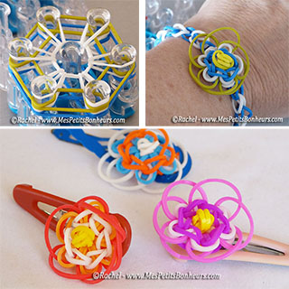 fleurs en élastiques pour bracelets et barrettes