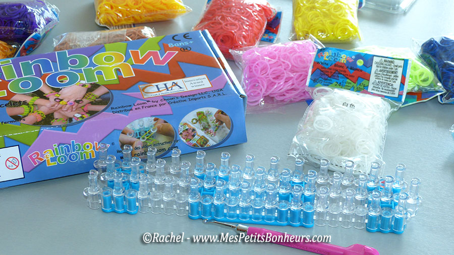 matériel rainbow loom elastiques machine support et crochet