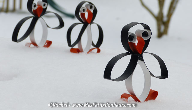 activité avec des rouleaux de sopalin pingouin