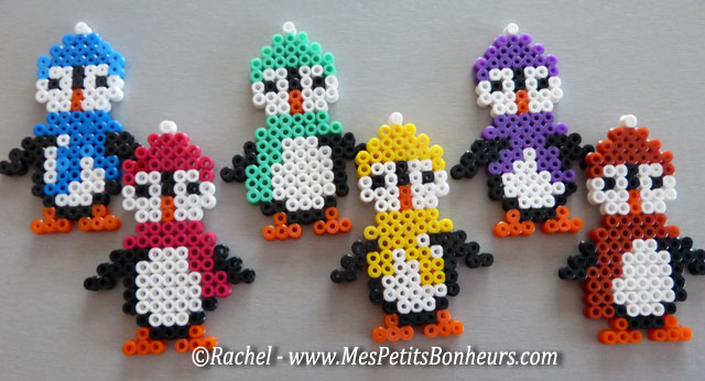 bricolage hiver perles hama les pingouins