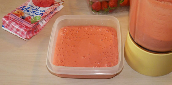glace fraise prete à congeler
