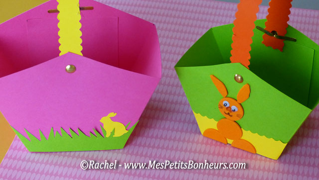 paniers de paques en papier déco lapin