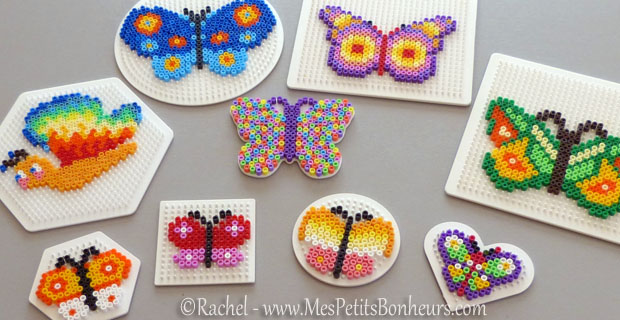 Modèles de papillons en perles à repasser Hama – Bricolage de printemps !