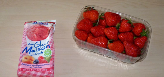 preparation alsa et fraises pour glace maison